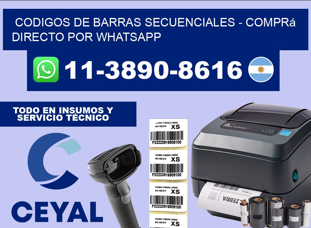codigos de barras secuenciales - Comprá directo por WhatsApp