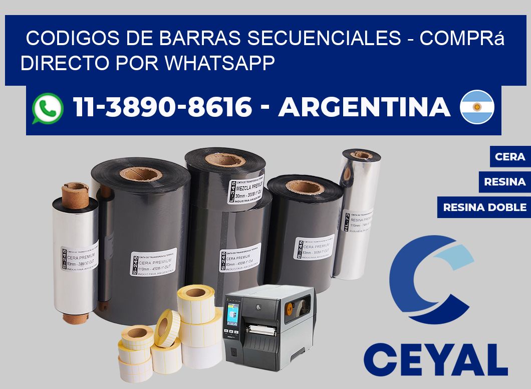 codigos de barras secuenciales - Comprá directo por WhatsApp