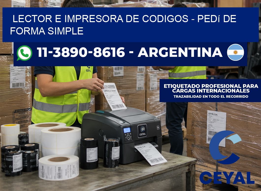 lector e impresora de codigos - Pedí de forma simple