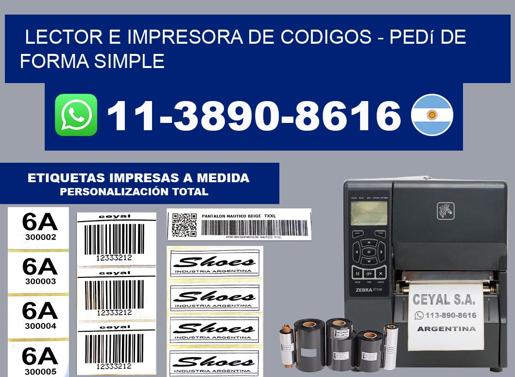 lector e impresora de codigos - Pedí de forma simple